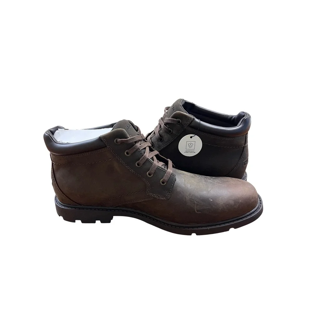 ROCKPORT Storm Surge Waterproof Leather Plain Boots New 12 NWOB Gorpcore Work